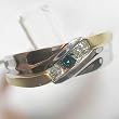 14K Two-Tone Gold Blue and White Diamond Man's Ring