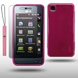LG GD510 POP HOT PINK GEL COVER CASE WITH SCREEN PROTECTOR & PINK STYLUS BY CELLAPOD CASES