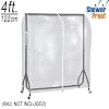 CLEAR TRANSPARENT 4ft (1m 20cm) GARMENT RAIL COVER - CENTRAL ZIP FOR EASY ACCESS - HIGH QUALITY PROTECTION by Hangerworld