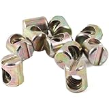 uxcell Slotted Cross Dowel Barrel Bolt Nuts M5x9.5mm 10 Pcs Bronze Tone