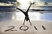 Wallmonkeys Peel and Stick Wall Decals - Happy New Year 2011 on the Beach at Sunrise - Removable Graphic