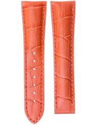 Genuine Leather Watch Band for Omega, Orange, 22mm