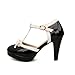 Carol Shoes Fashion T Strap Bows Womens Platform High Heel Pumps Shoes