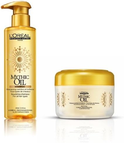 Mythic Oil Shampoo 8.5oz Nourishing Masque 6.7oz Duo by L'Oreal Professional For All Hair Types by Mythic Oil