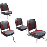 DeckMate Bass Boat Seat Package (8) - Charcoal Gray & Red