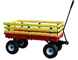 Millside Industries 04818 20 in. x 38 in. Red Plastic Deck Wagon with 4 in. x 10 in. Tires