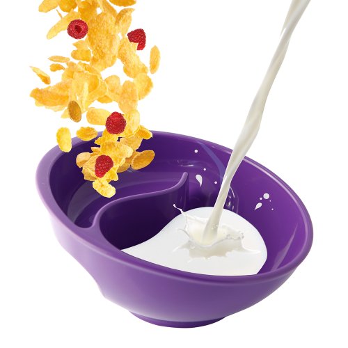 Obol - The Original Never Soggy Cereal Bowl / With The Spiral Slide Design 'n Grip - Lg Purple