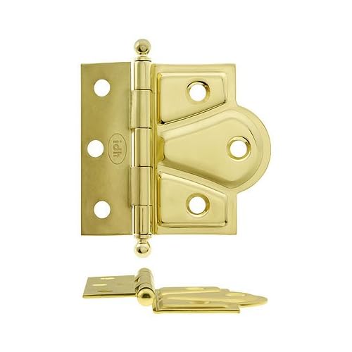 Half Mortise Hinges. Pair of 2 1/2 Half Surface Hinges With Decorative Embossed Leaves