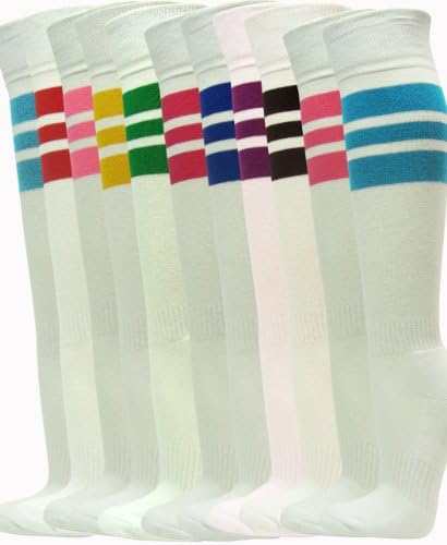 Couver Stripe on White Knee High Sports/Softball Socks