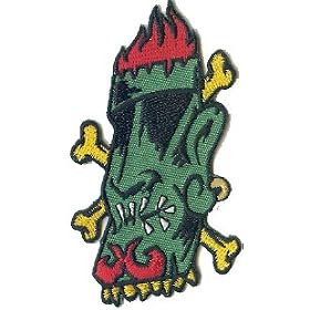 Reed Artist Patch - 3" Dead Bones Moai Green Tiki Wiki