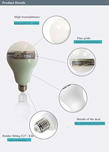 AVOSDER App Control Bluetooth Smart LED Light Bulb Speaker Dimmable Multicolored Color Changing LED Bedside Desk Lights - Smartphone and IR Remote Controlled