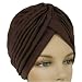 BROWN RADIANT PLEATED TURBAN HAT HEAD COVER SUN CAP