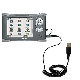 Coiled Power Hot Sync and Charge USB Data Cable w  Tip Exchange for the Archos PMA 400 -... by Gomadic