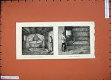 1874 King Ashantees Bed Queen House Soldier Old Print