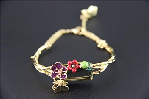 Fancy Handmade Paris Les Romantic Unique Glaze enamel Painting Bracelet Square Gemstone