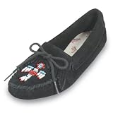 Thunderbird Minnetonka Moccasin in Black Womens