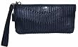 Coach Madison Gatherered Leather Zip Clutch Wristlet Bag 45929 Midnight Blue