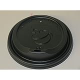 Black Dome Lid with Spout for Spill Prevention, for 10-16 Oz Perfectouch Cups and 12-20 Oz Paper Hot Cups, Black (100)