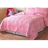 Shania Pink Twin Quilt with Pillow Sham