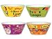 Retro Cereal Fruit Loops Cereal Bowls Set of 4