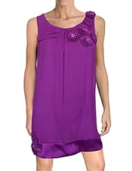 Scoop Neck Silk Sleeveless Sequined Babydoll Jumpsuit/Mini Dress 