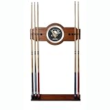 NHL Pittsburgh Penguins 2 piece Wood and Mirror Wall Cue Rack