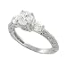 Sterling Silver Circle Cut CZ Ring with Three Stones