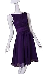 A-line Scoop Neck Chiffon Bridesmaid Dress/Prom Dress 