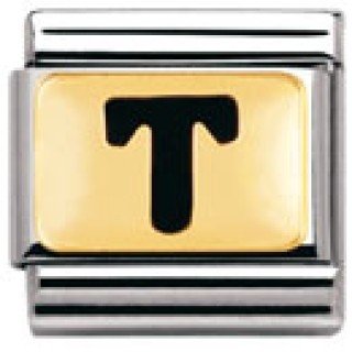 Nomination Composable Classic SCHWARZE BUCHSTABEN Edelstahl und 18K-Gold (T) 030264 Preisvergleich
