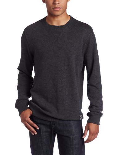 Hurley Men's Hurley Vacation Crewneck Fleece Hoodie, Heather Graphite, Medium
