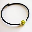 Murano Glass Bead Bracelet with Rubber Cord- Green Style 1