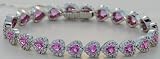 Gregg Ruth 18kt White Gold Diamond & Pink Sapphire Tennis Braclet (Pink Sapphire 8.39ct , Dia 4.19ct)