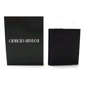 Buy Giorgio Armani Black 100% Leather Wallet w 11 Credit Card Slots ART460 CERVO BK by Giorgio Armani