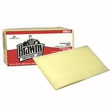 Brawny Industrial 29624 Yellow Quarter Fold Dusting Cloth, 24" Length x 24" Width  (4 Packs of 50)