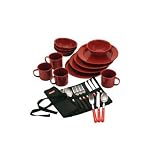 Coleman 24-Piece Enamelware Dining Kit & Cutlery Set