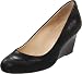 Calvin Klein Women's Saxton Marbled Leather Wedge Pump,Black,7 M US