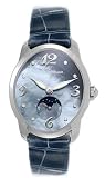 Girard Perregaux Cats Eye Womens Blue Leather Strap Blue Mother-of-Pearl Diamond Dial 18K White Gold Automatic Moon Phase Watch 80490-53-261-CK4A
