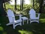 Two Adirondack Chairs plus Table in Gray.