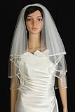 2T Ivory Elbow Beaded Edge Wedding Bridal Veil
