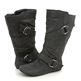 Soda Trim Mid-Calf Boots Gray 10 Gray