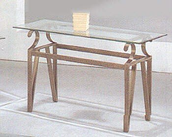 Neo-Classic Style Roman Bronze Art Iron Sofa/End Side Table with Clear Glass Top