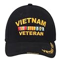 Deluxe Black Low Profile Vietnam Vet Insignia Cap