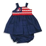 Picture Me by Austin & Ashley - Infant Baby Girls Sun Dress Set, Navy, White, Red (Size 18Months)