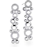 Sterling Silver & Diamond Bubble Earrings