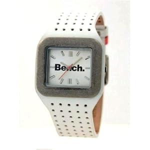 Bench Ladies White Dial Watch With White Leather Strap