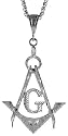 Sterling Silver Extra Large Diamond Cut Masonic Symbol Pendant