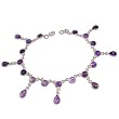 Gemstone Anklet Pair for Kids Buy Silver Body Jewelry 8 inches (ganklt049)