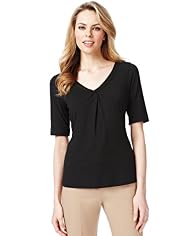 Short Sleeve Twisted V-Neck Top