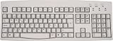 Chinese - English PS2 (Little Round Plug) Wired Computer Keyboard (Beige White Ivory Keyboard with Black Letters Characters)