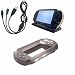 Smoke Skin Silicon Cover for Sony Playstation + 2 in 1 Data Cable Charger + Desktop Charger Cradle for Sony PSP